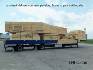 Panelized home kit ready for delivery by Landmark Home and Land co.